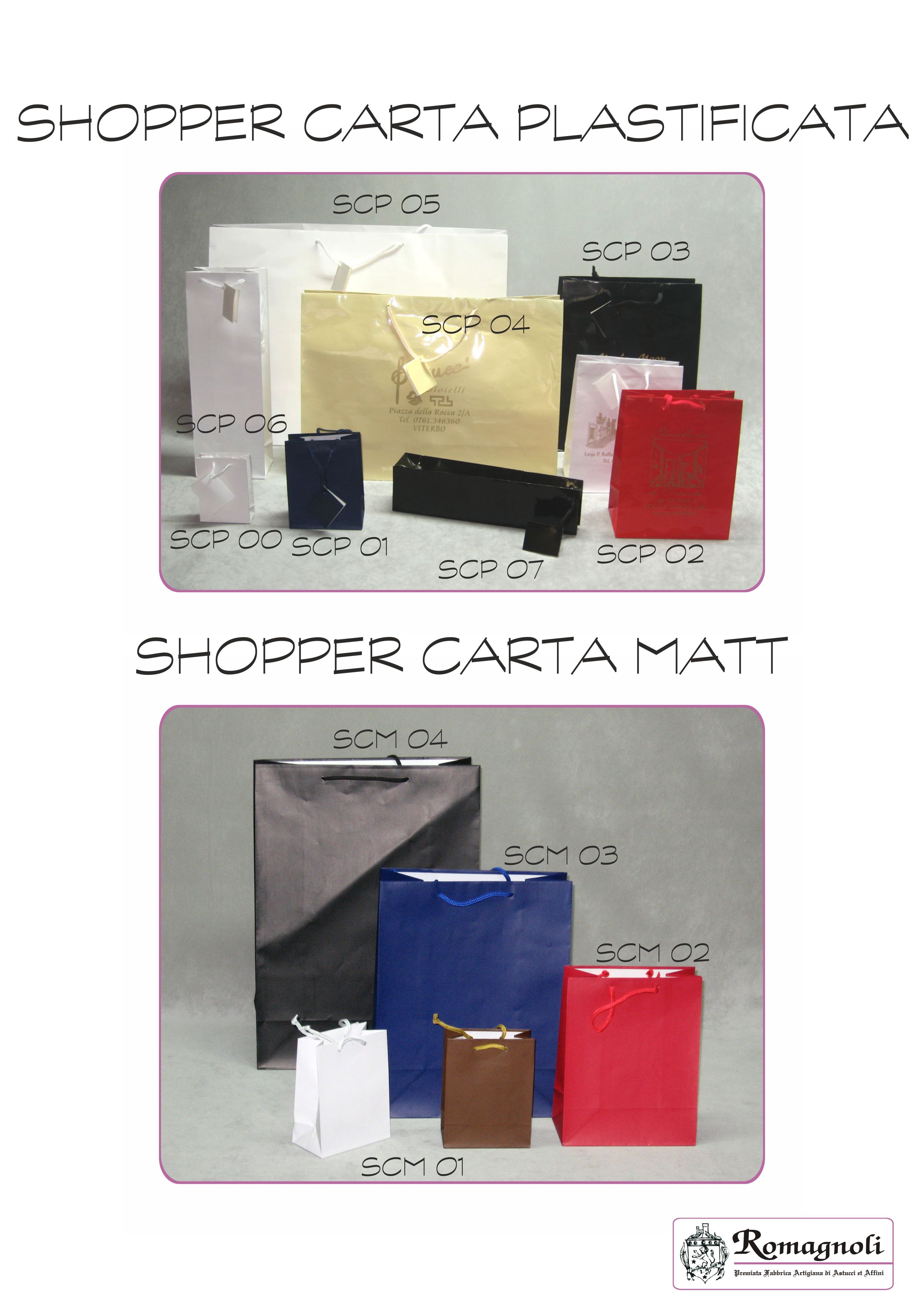 Serie Shopper Carta Plastificata e Carta Matt